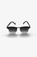 black framed sunglasses on white surface