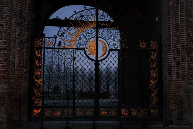 An artistic representation of a mystical gateway symbolizing transformation.