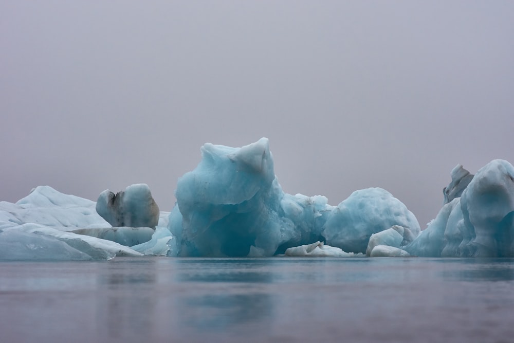 ice blocks on water during daytime