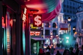 people walking on street during night time