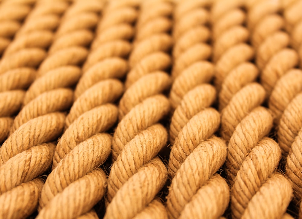 brown rope in close up photography