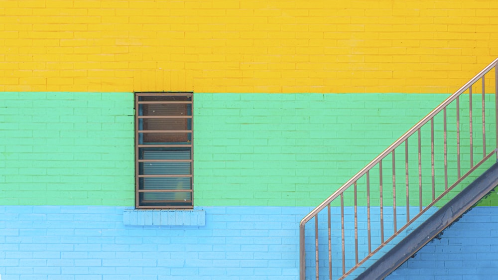 blue and yellow painted wall