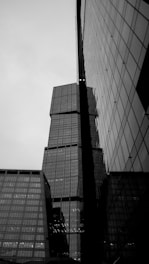 grayscale photo of high rise building