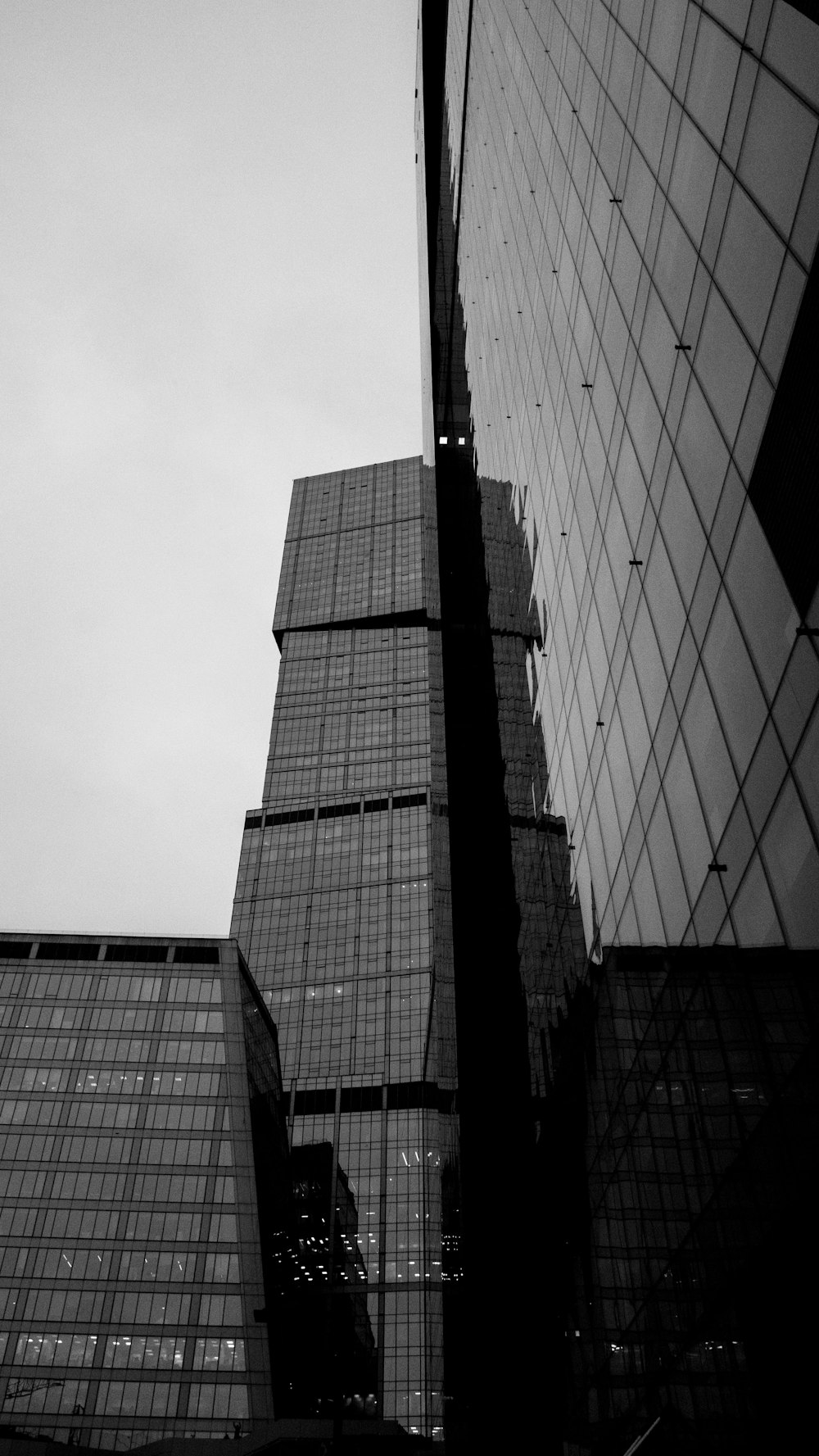 grayscale photo of high rise building