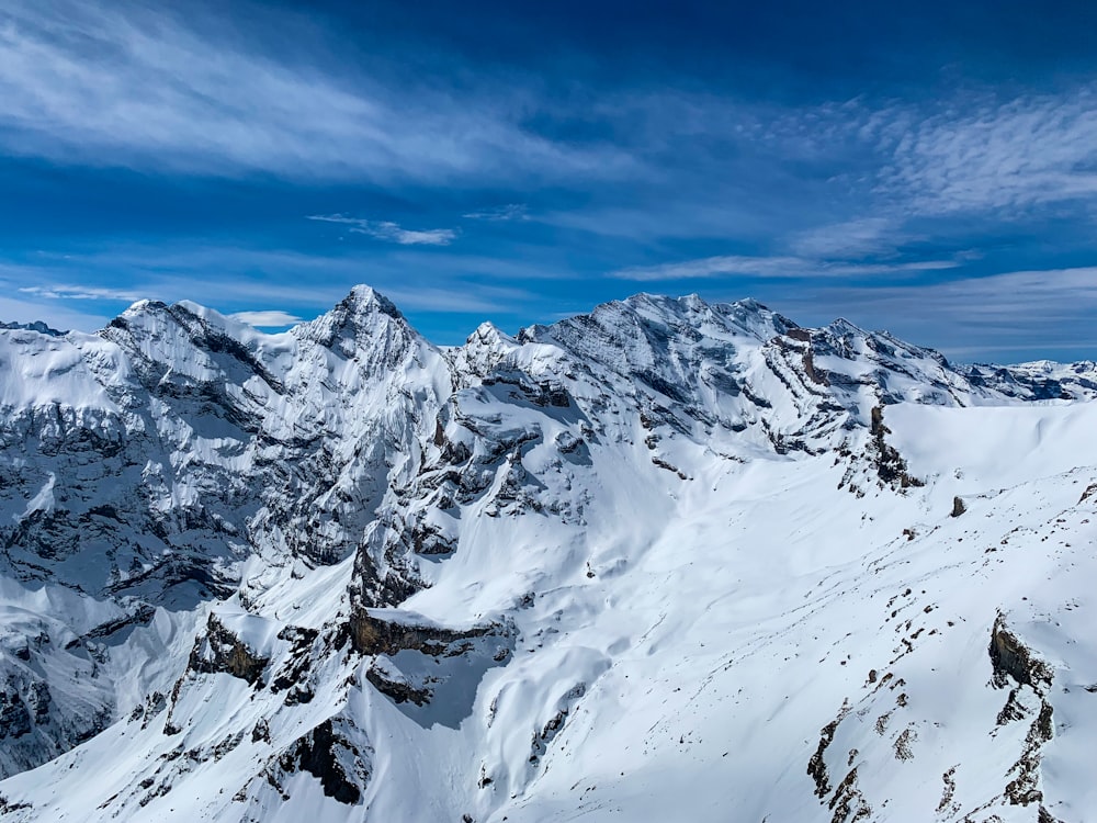 snow covered mountain under blue sky during daytime