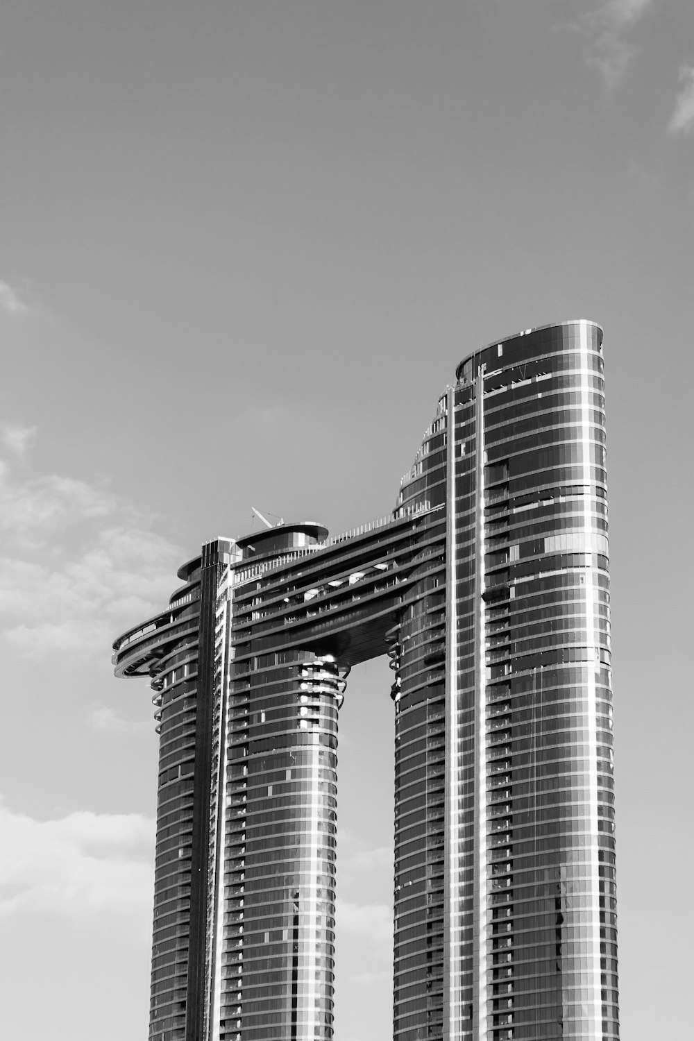 grayscale photo of high rise building