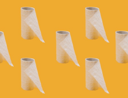 white tissue paper roll on blue background