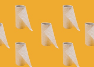 white tissue paper roll on blue background