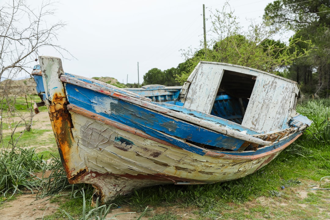 white and blue boat on sea shore during daytime