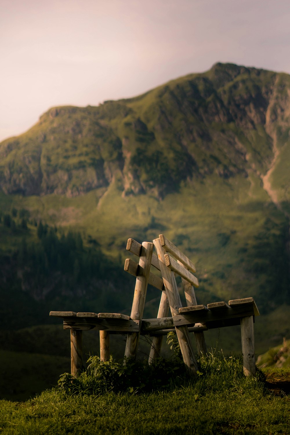 brown wooden bench on brown wooden fence