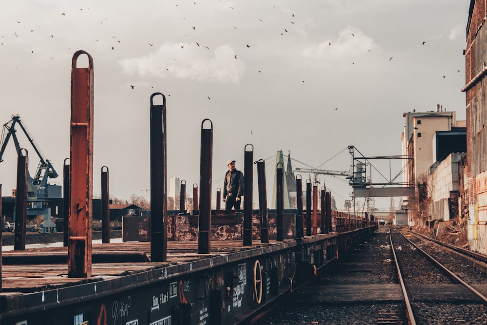 man in black jacket standing on brown wooden dock during daytime