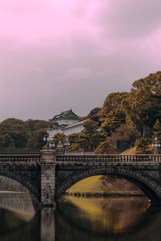 white and black concrete bridge over river in Tokyo Imperial Palace Japan