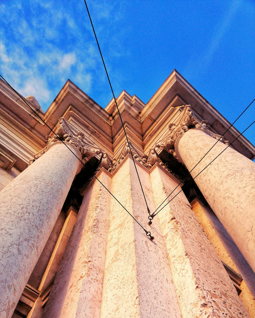 low angle photography of brown concrete building