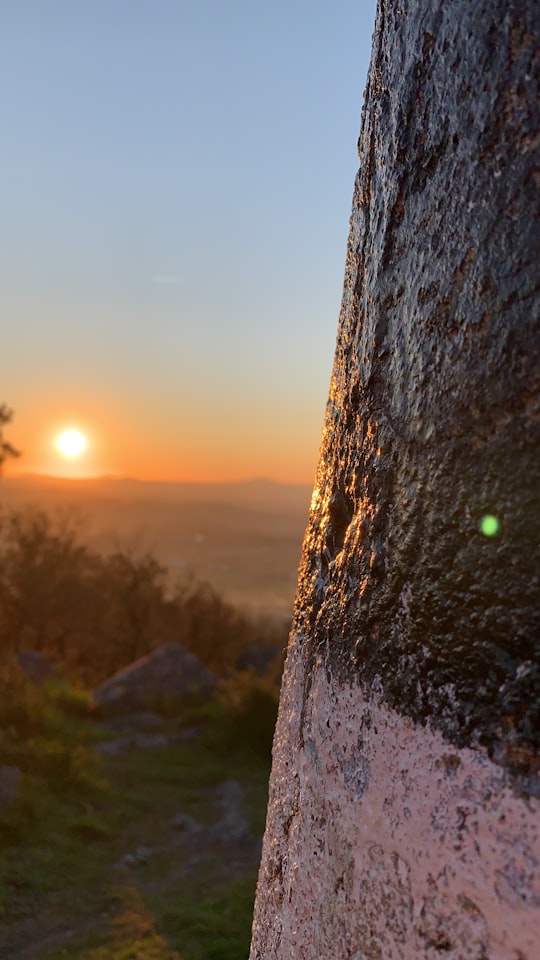 brown rock formation during sunset in Braga Portugal