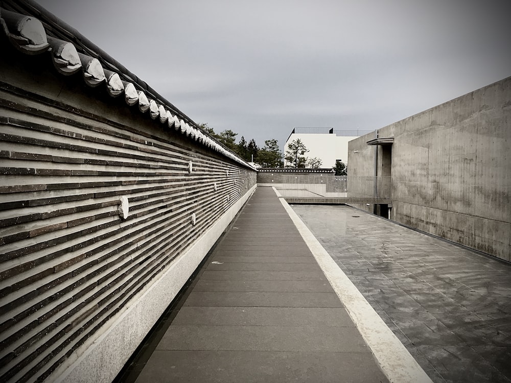 grayscale photo of concrete building