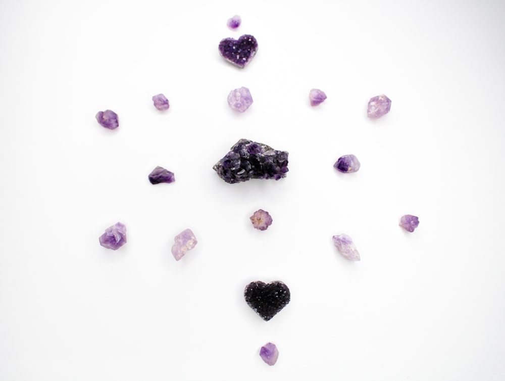 black and white stones on white surface