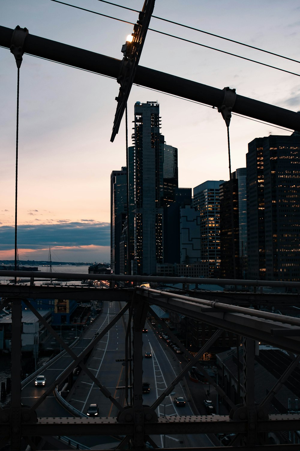 high rise buildings during sunset