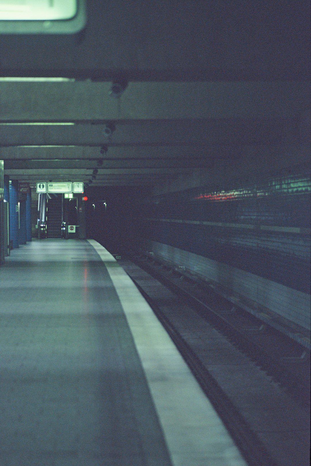 gray and black train station