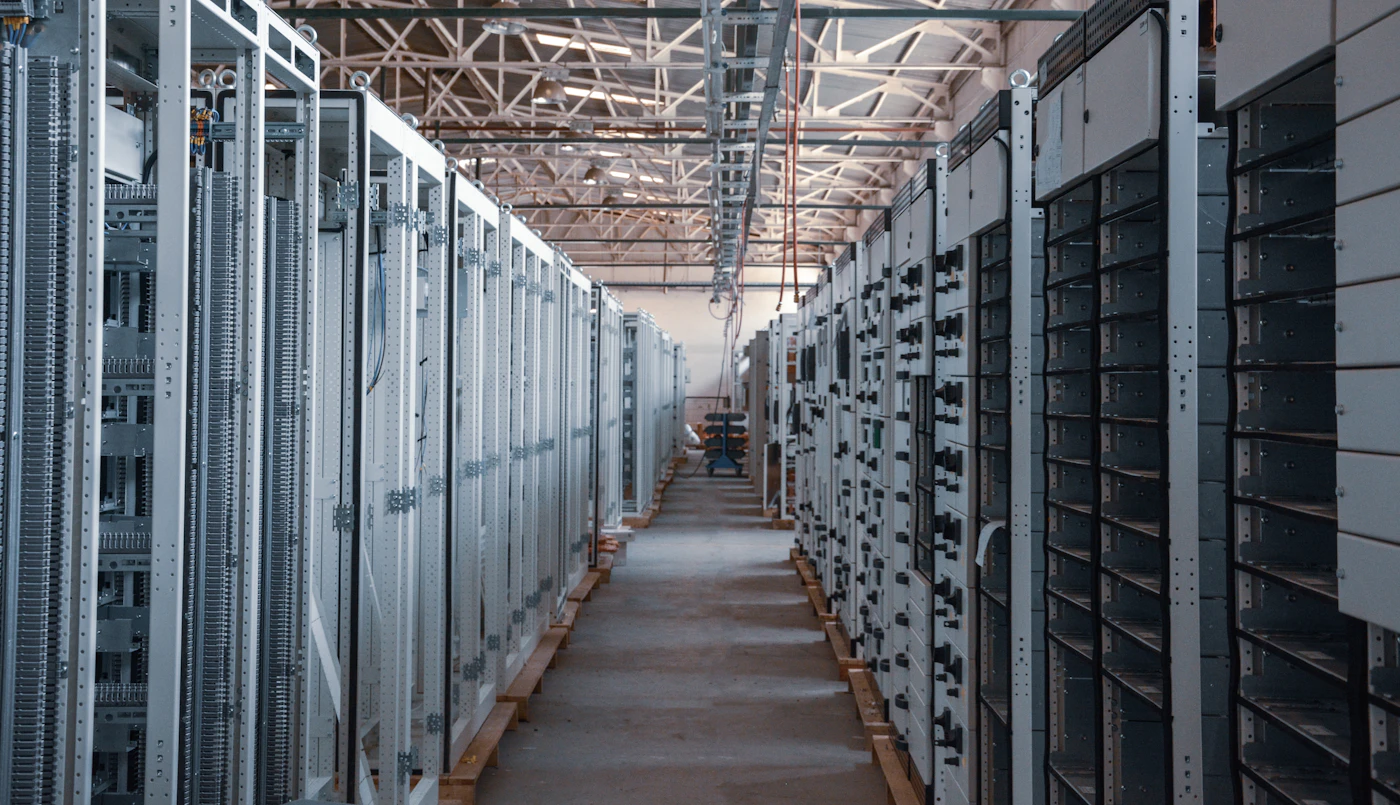 Network infrastructure and server racks representing dedicated business connectivity