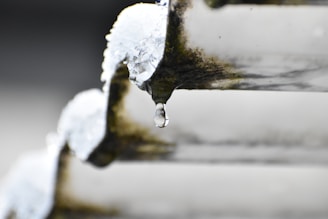 water drop in gray concrete