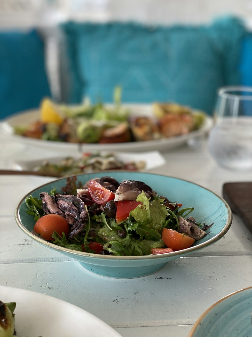 vegetable salad on white ceramic plate