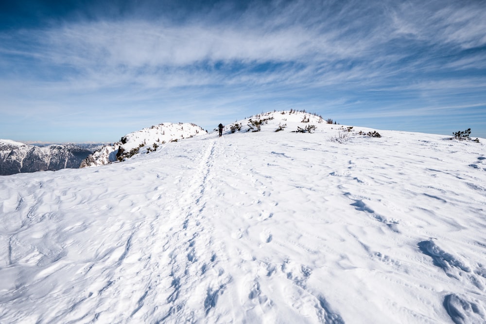 snow covered field under blue sky during daytime