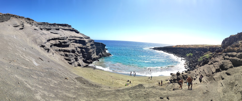 people on beach during daytime