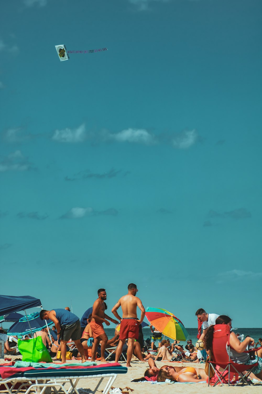 people sitting on beach shore during daytime