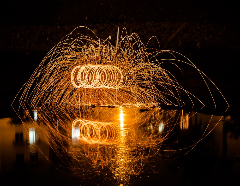 steel wool photography of lights