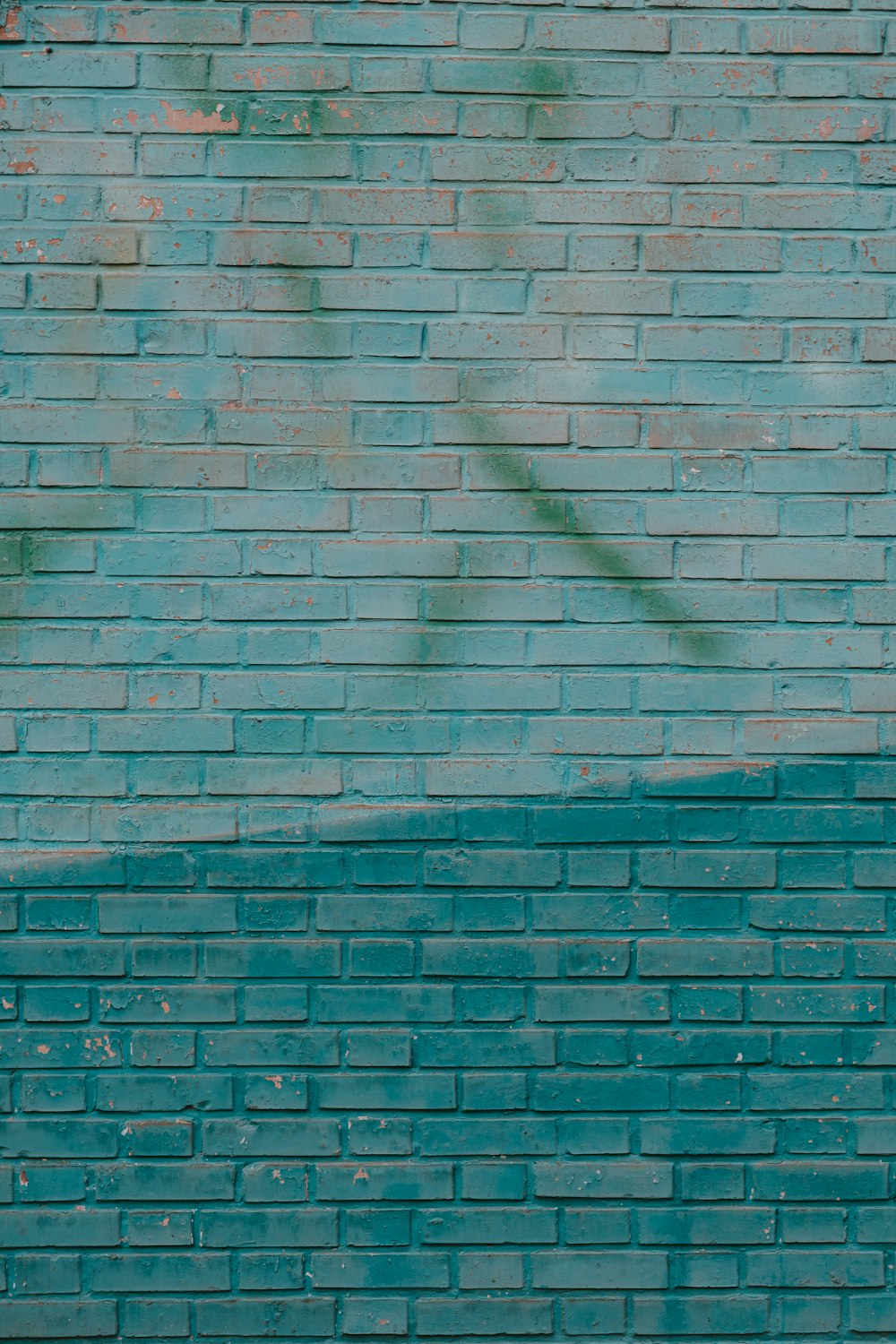 blue and white brick wall