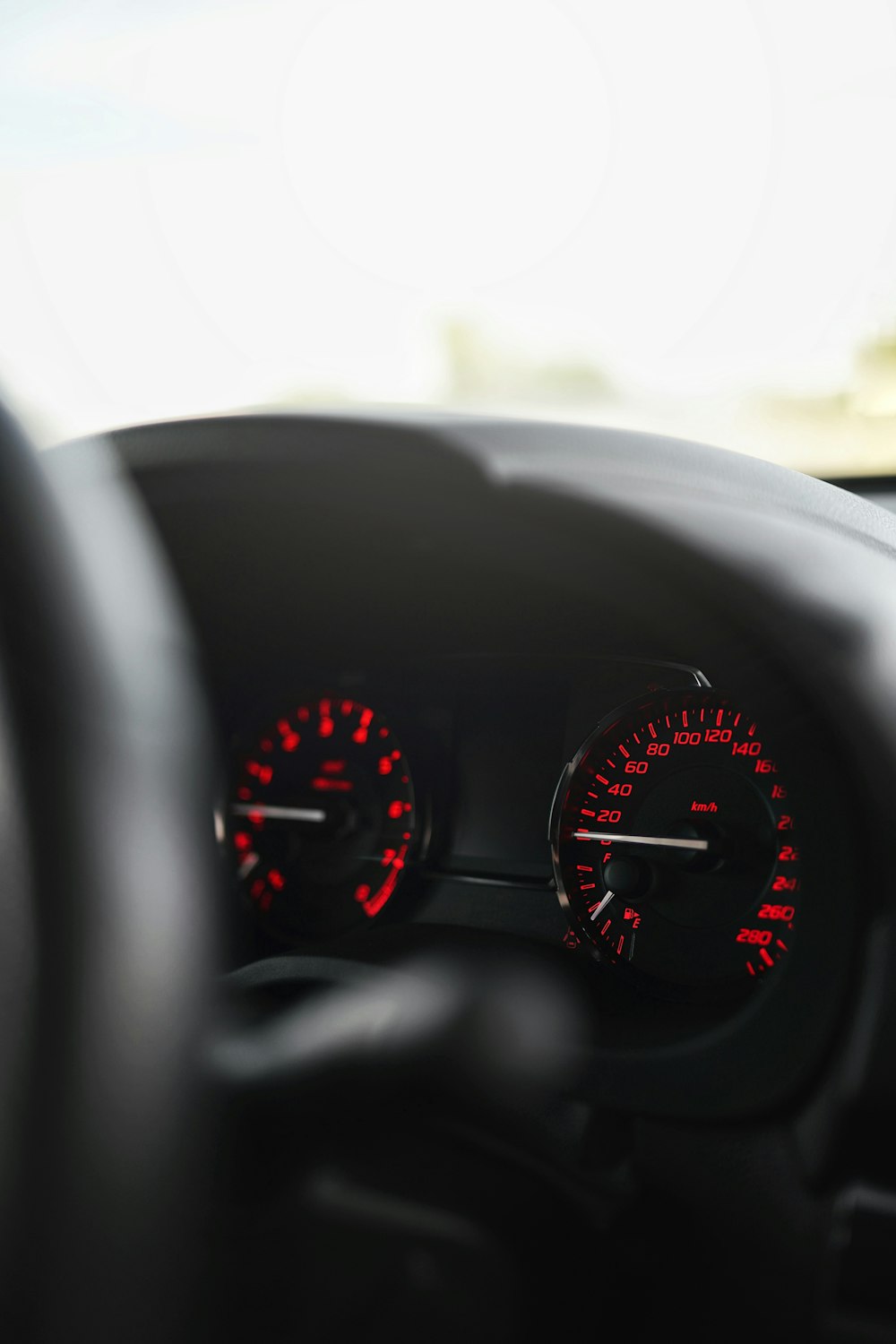 black car instrument panel cluster