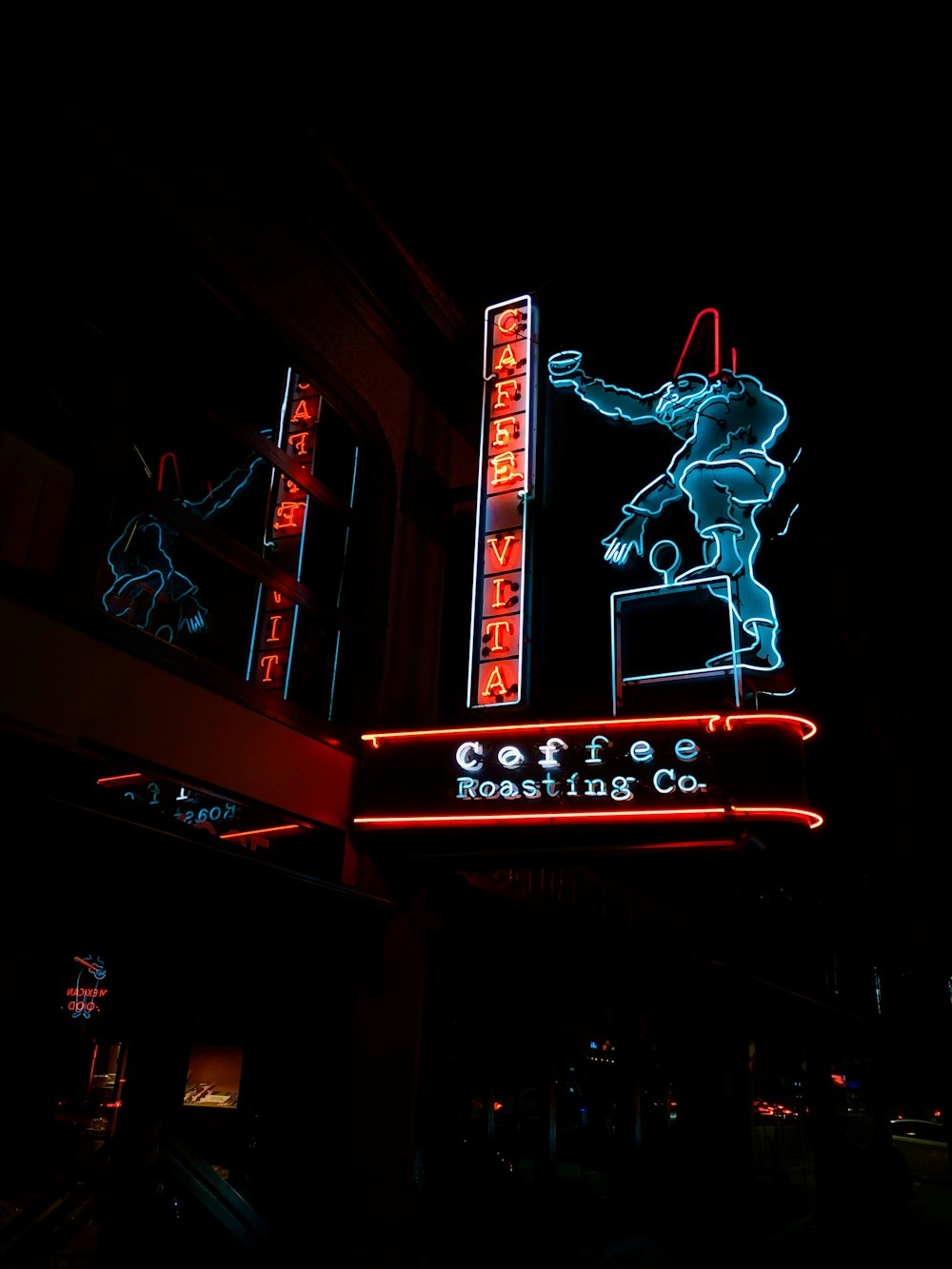 red and white led signage