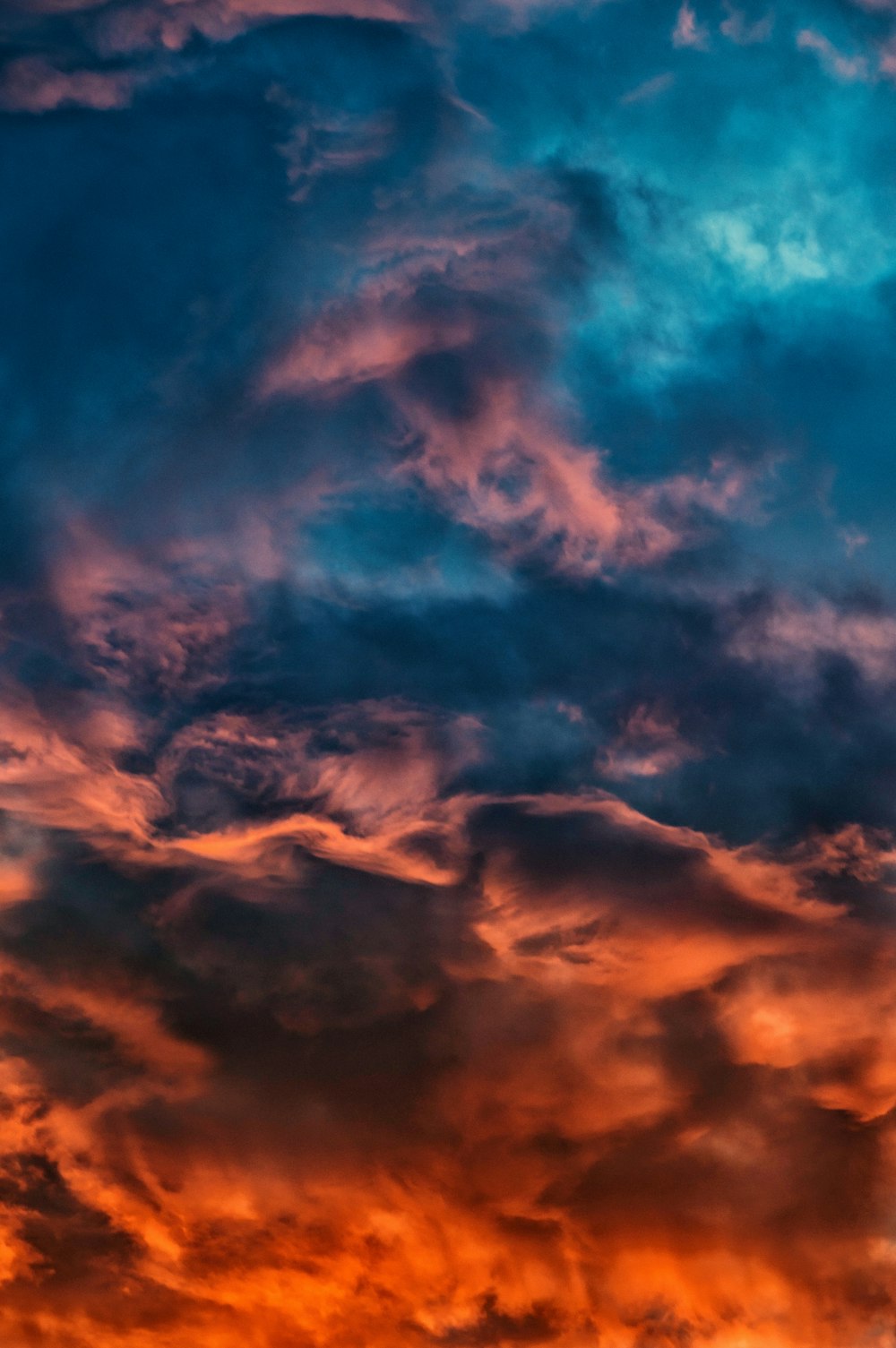 blue and orange cloudy sky