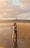 A couple embracing on a sandy beach at sunset, smiling after a proposal.