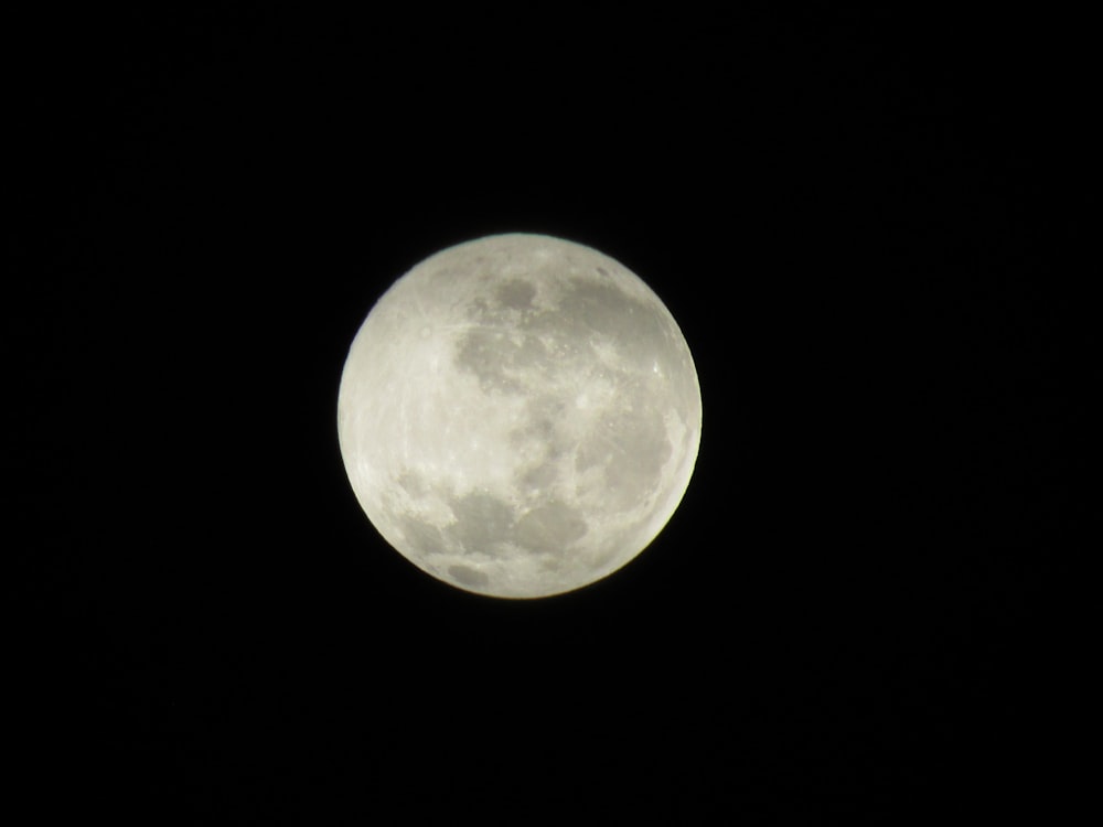 full moon in dark night sky