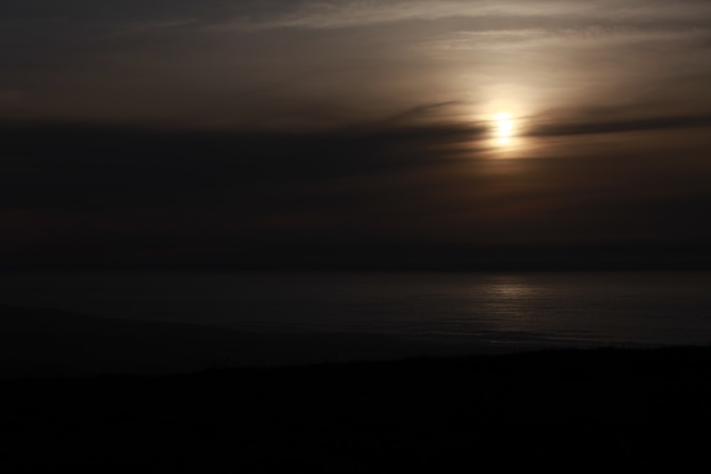 body of water during sunset