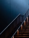 black staircase with stainless steel railings