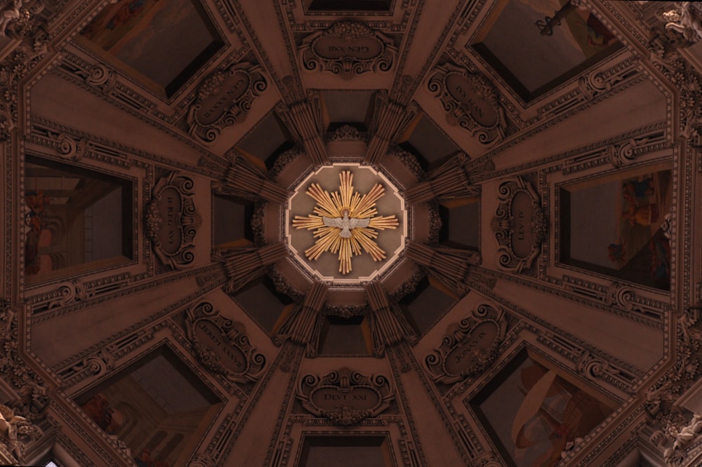 white and brown dome ceiling