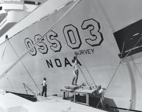 man in white shirt and blue denim jeans standing on white ship