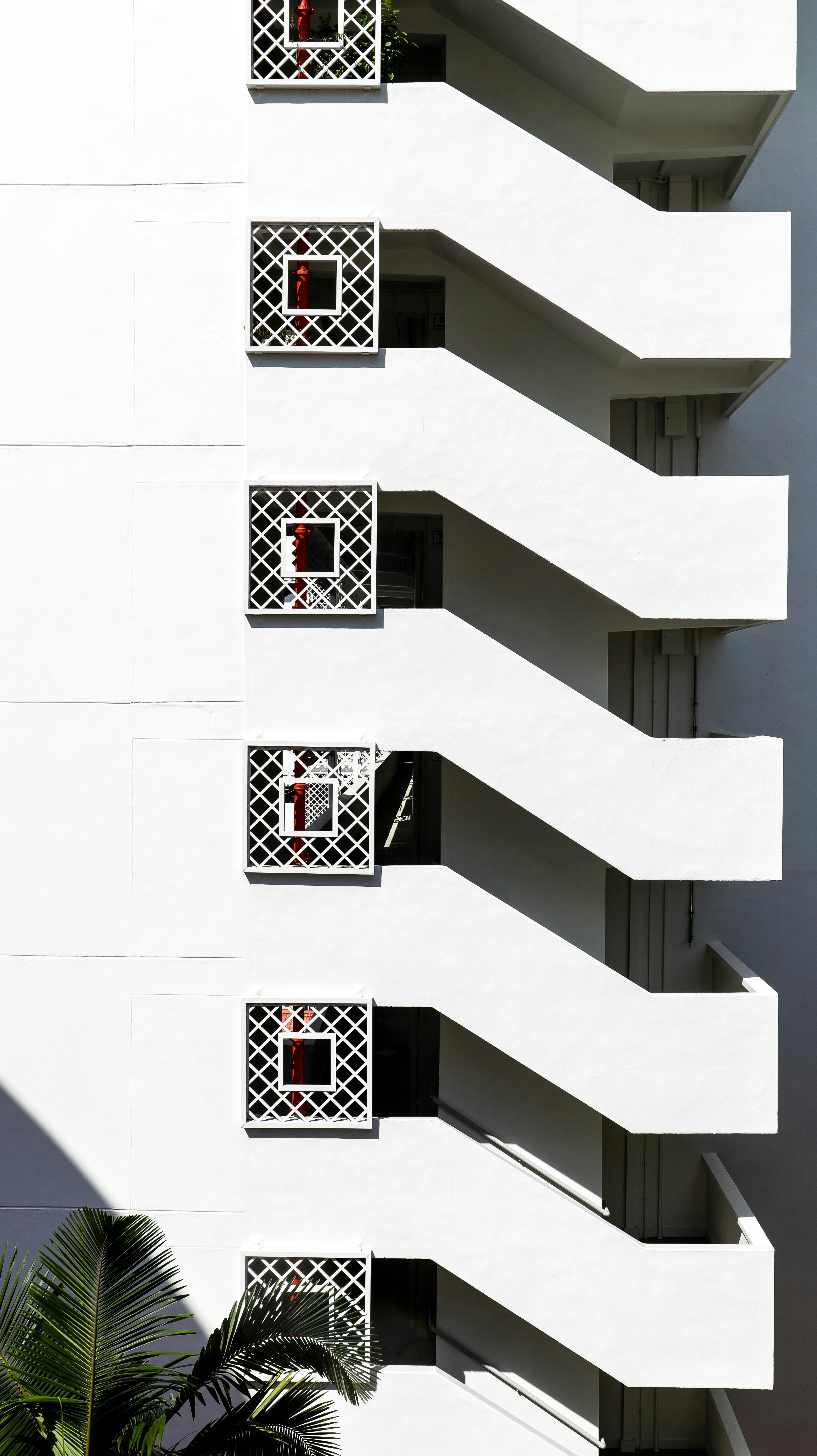 white and black concrete stairs