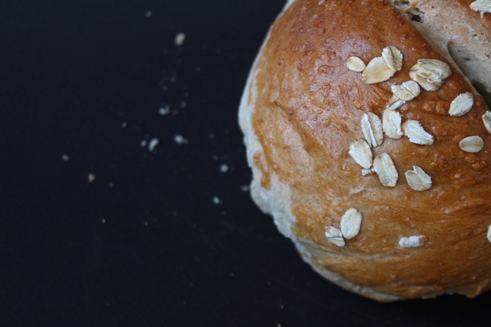 brown bread on black table