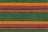 Rows of roof tiles are arranged in a detailed, repetitive pattern featuring alternating colors of green, orange, and brown. The tiles have a scale-like texture, creating a visually striking and textured appearance.