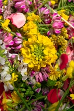 A beautiful arrangement of colorful flowers in a bouquet.