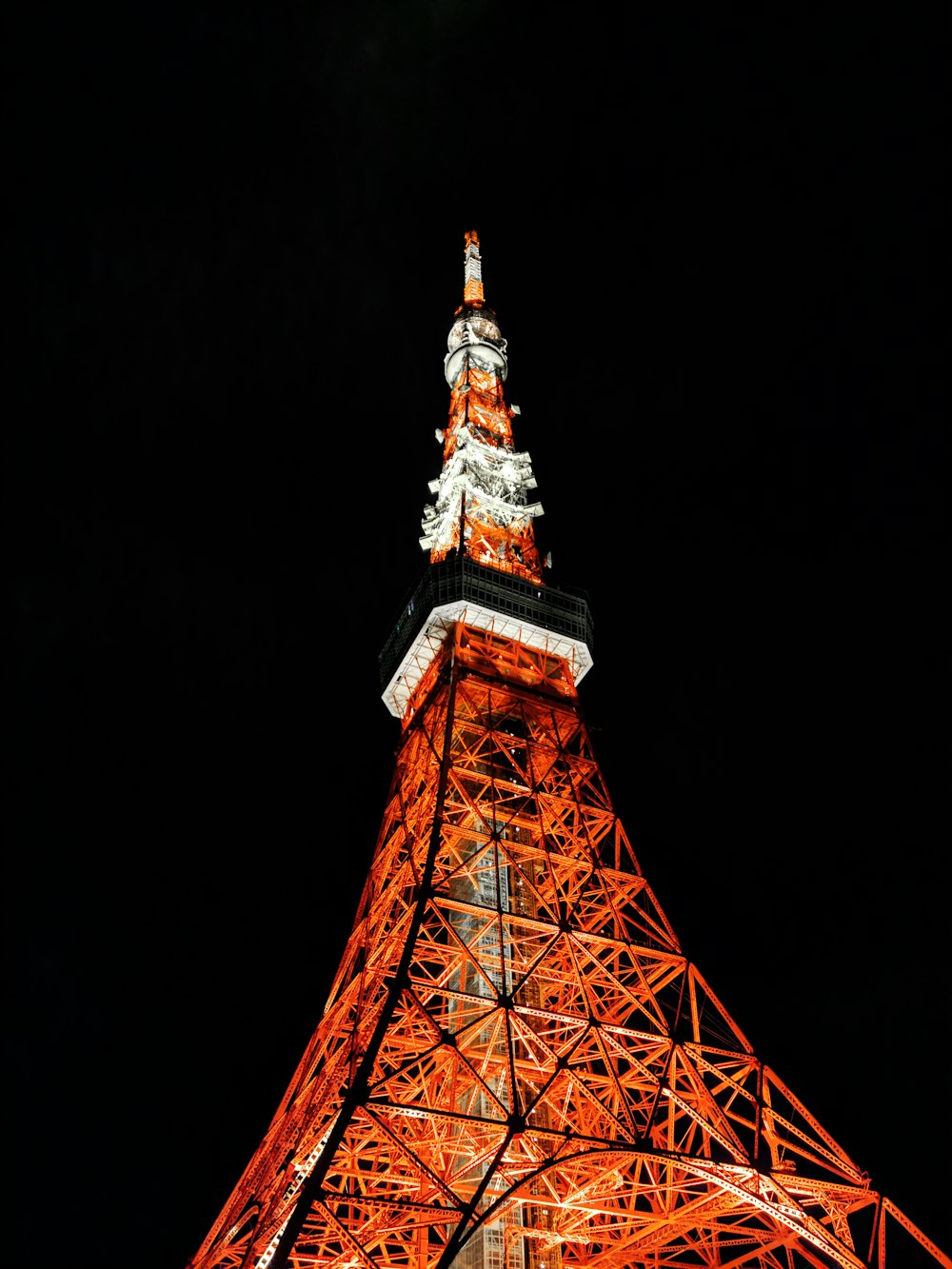 eiffel tower with lights during night time