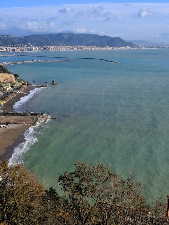 aerial view of green trees beside sea during daytime in Vietri sul Mare Italy