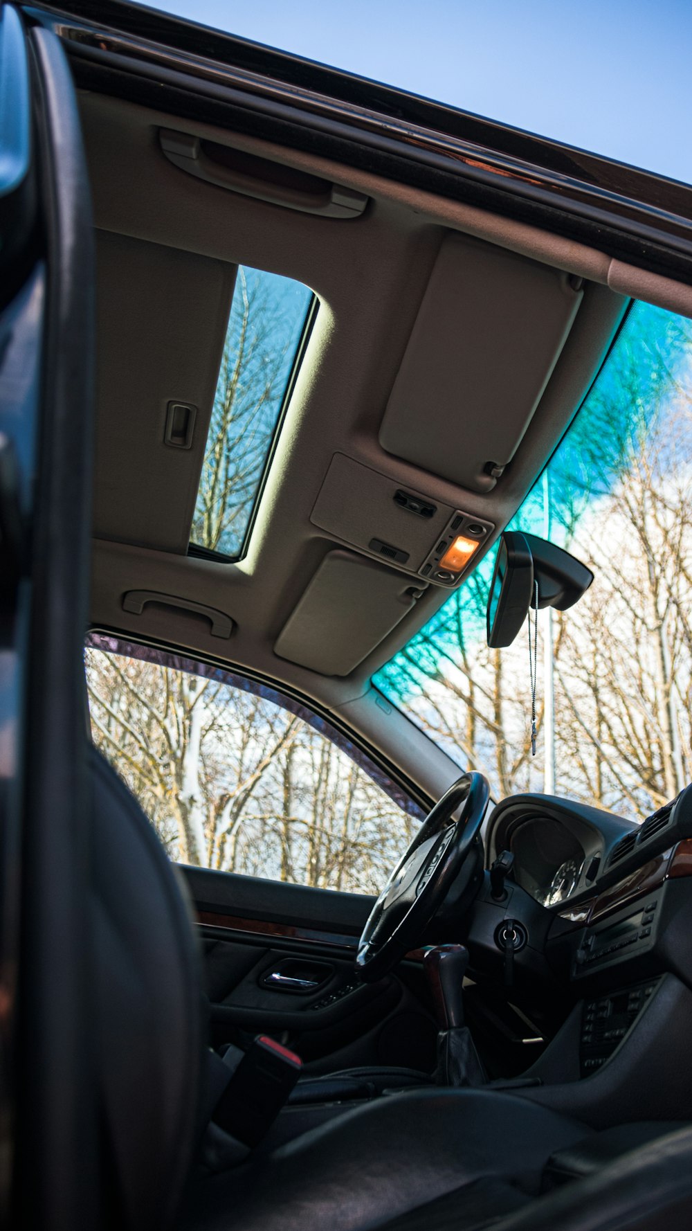 black and gray car interior