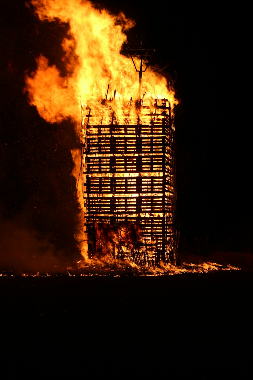 fire coming from a building