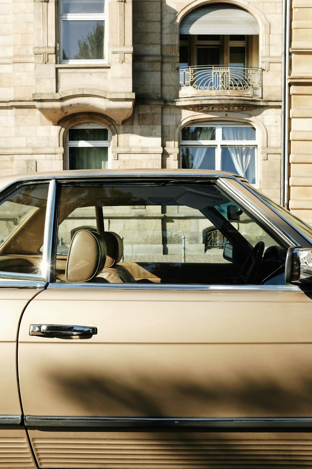 brown car with opened door