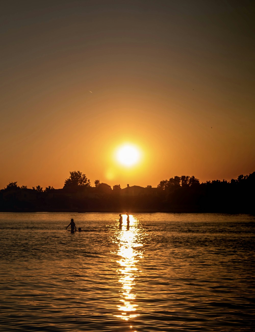 silhouette of people on beach during sunset