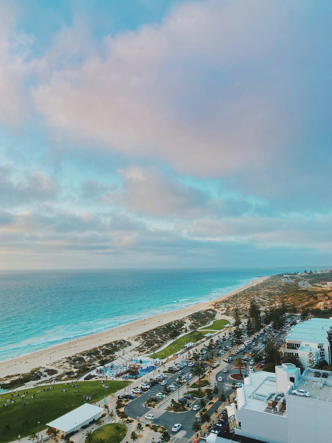 aerial view of city near sea during daytime